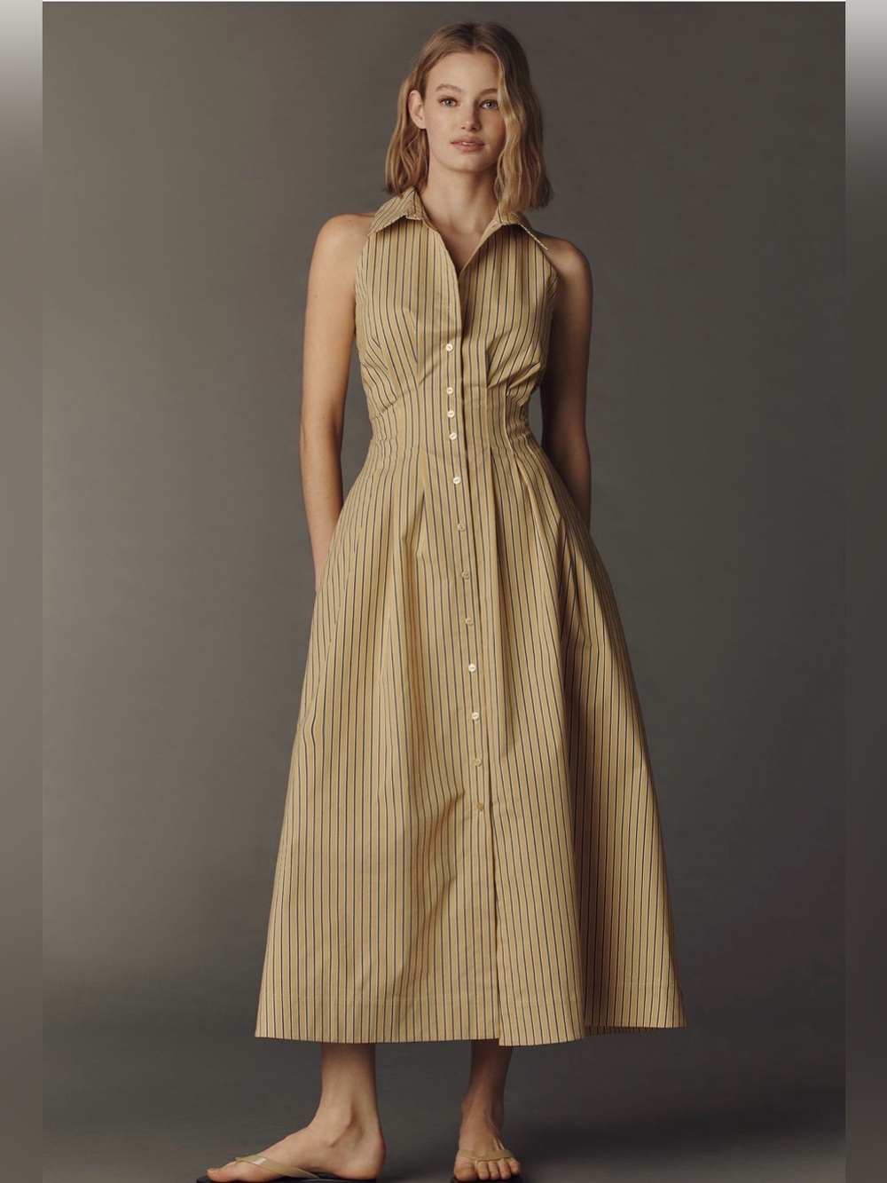 Tobie Sleeveless Shirtdress by Exquise